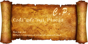 Czégényi Placid névjegykártya